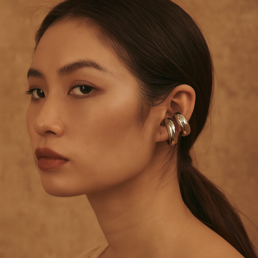 Trendy Silver Ear Cuffs - Set of 2