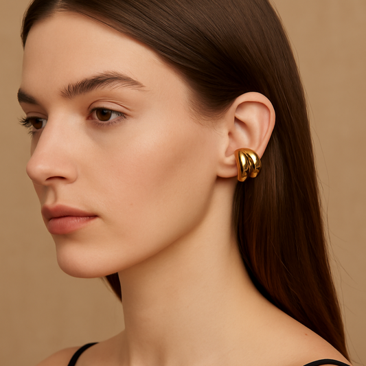 Trendy Dome Clip-On Earrings – Set of 2 | Gold
