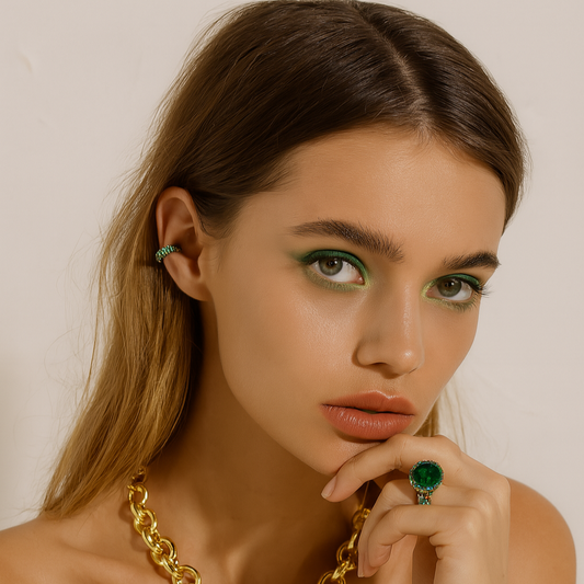 Green Zirconia Ear Clip